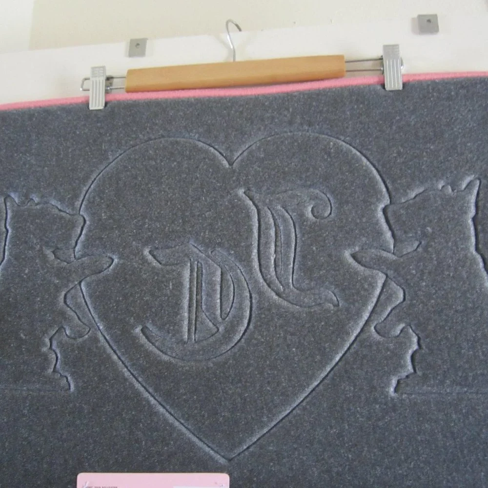 Juicy Couture Scotties Heart Bathroom XL Memory Foam Bath Rug Mat Shower Ho…